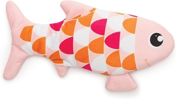 运动激活跳舞鱼，翻转鱼猫玩具，粉红色，