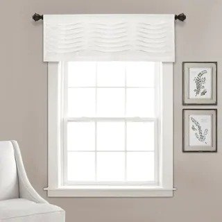 Kinnaman Wave Texture Window Curtain Valance - 18"l x 52"w - 18"l x 52"w - Cream