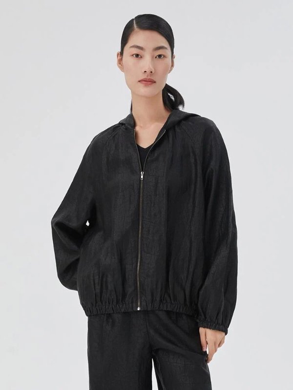 18 Momme Xiang Yun Silk Zippered Women Jacket