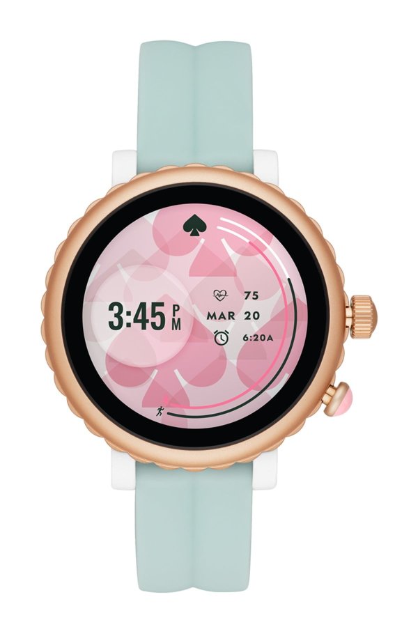 women's scallop silicone strap smart watch, 42mm