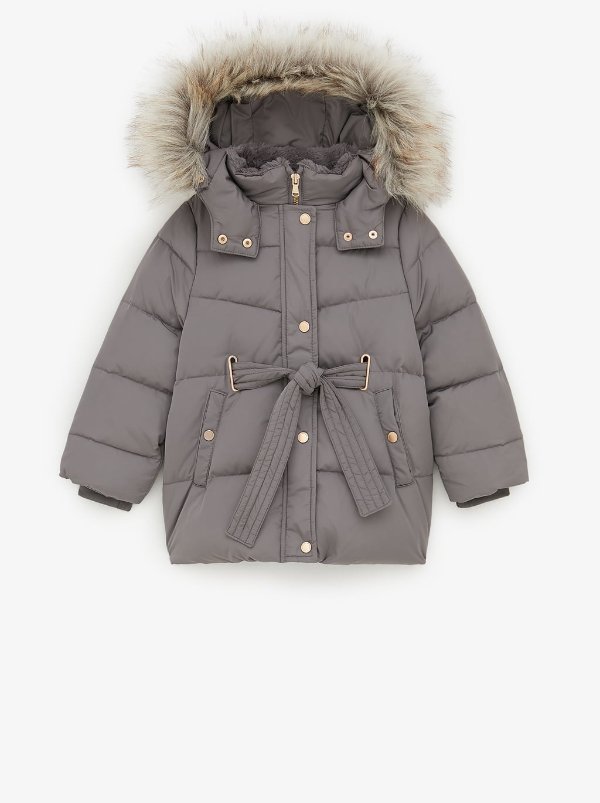 BELTED DOWN PUFFER JACKET WITH BOW Details