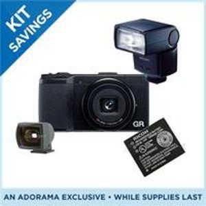 Ricoh GR Compact Digital Camera + GV-1 Viewfinder + GF-1 Flash + DB-65 LI-ON Battery