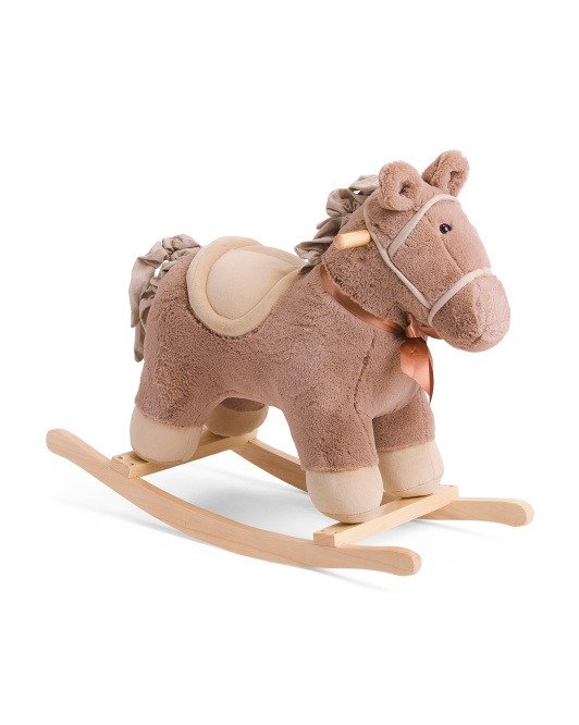 Plush Wood Baby Rocking Horse