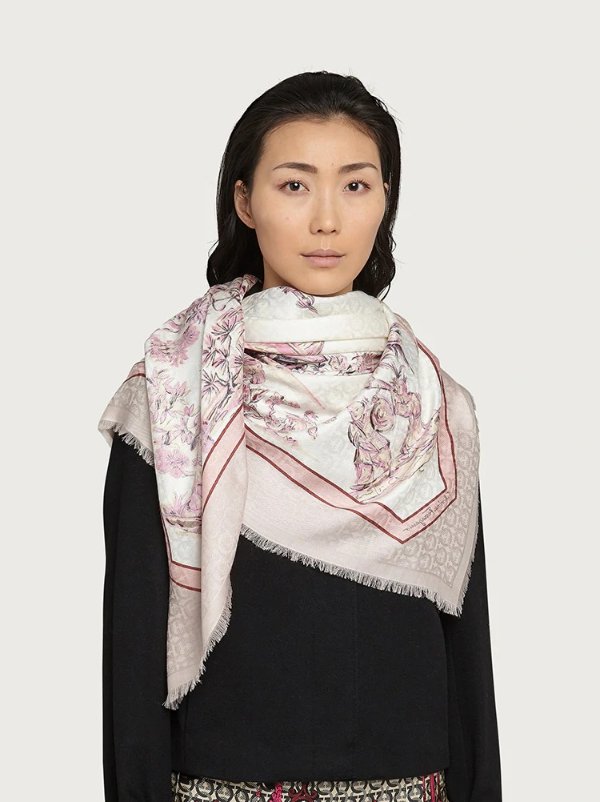 Pagoda print shawl