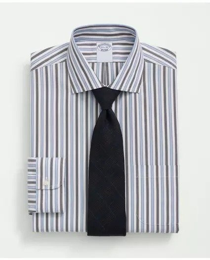 Stretch Supima® Cotton Non-Iron Pinpoint English Collar, Striped Dress Shirt