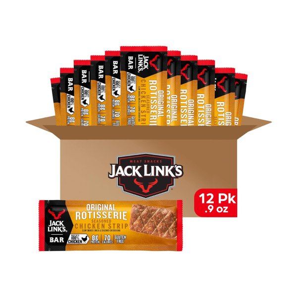 Jack Link's Meat Bars, Rotisserie Chicken, 12 Count