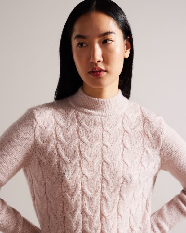 Veolaa Wool And Mohair Blend Cable Knit Jumper
