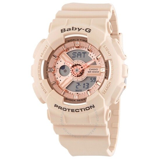 Baby-G Alarm World Time Quartz Analog-Digital Ladies Watch BA-110CP-4ADR