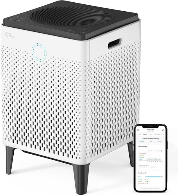 AIRMEGA 300S The Smarter App Enabled Air Purifier (Covers 1256 sq. ft.),Compatible with Alexa