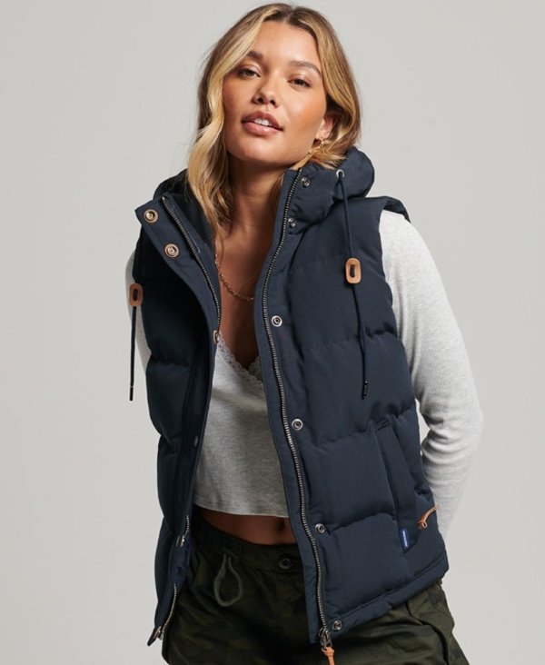 Superdry Everest Hooded Puffer Gilet - Women's Womens Jackets