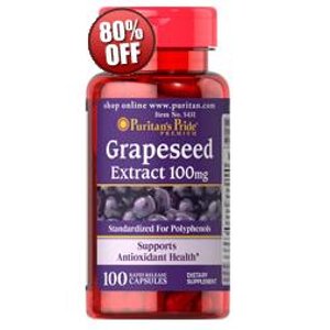 Puritan's Pride Grapeseed Extract 100 mg  100 Capsules