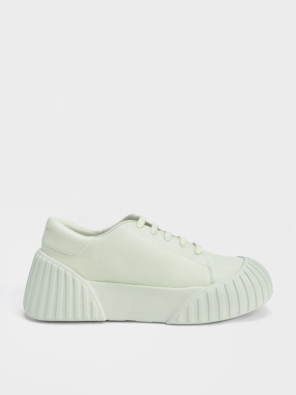 Light Green Adrian Chunky Sole Sneakers | CHARLES & KEITH