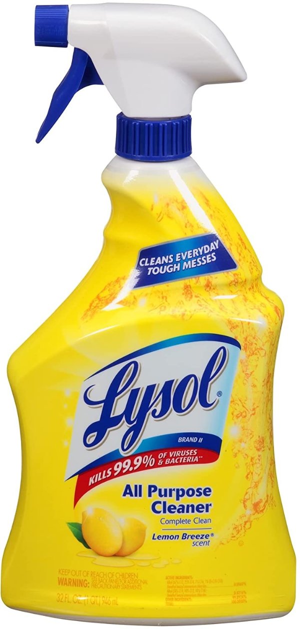 All-Purpose Cleaner - Spray - 32 fl oz (1 Quart) - Lemon Scent - Yellow