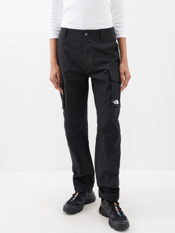 Embroidered-logo cotton-blend cargo trousers