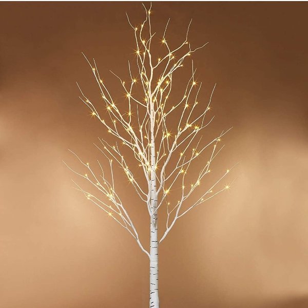 Twinkle Star Lighted Birch Tree 6 Feet 96 LED