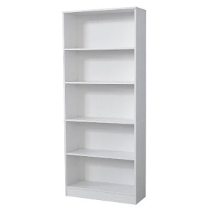 Hampton Bay 5-Shelf Standard Bookcase in White
