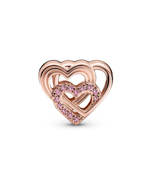 Moments 14K Rose Gold Plated CZ Heart Fancy Fairy Tale Charm