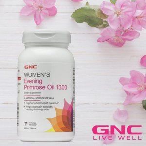 GNC Womens Evening Primrose Oil 1300, Support Hormone Balance, Healthy Skin Heart - 180 Count Softgels