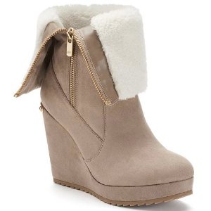 Juicy Couture Women's Fold-Over Platform Wedge Boots