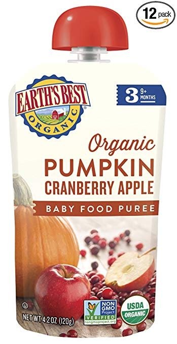 Organic Stage 3, Pumpkin, Cranberry & Apple, 4.2 Ounce Pouch (Pack of 12) (Packaging May Vary)
