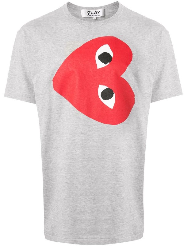sideways heart print T-shirt