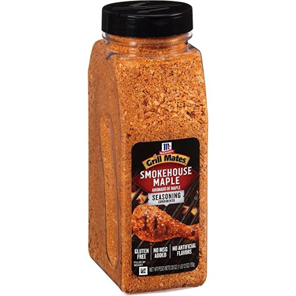 Grill Mates Smokehouse Maple Seasoning, 28 oz - One 28 Ounce Container of Smokehouse Maple Seasoning, Perfect on Pork Chops, Chicken, Burgers and More