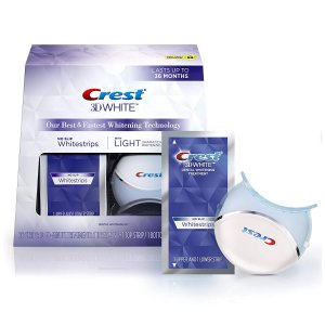 Crest 3D White Whitestrips with Light, Teeth Whitening Strips Kit, 10 Treatments, 20 Individual Strips