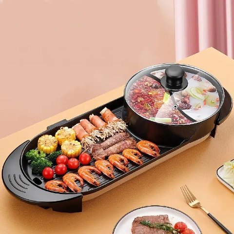 Electric Hot Pot Portable Electric Skillet With Nonstick - Temu