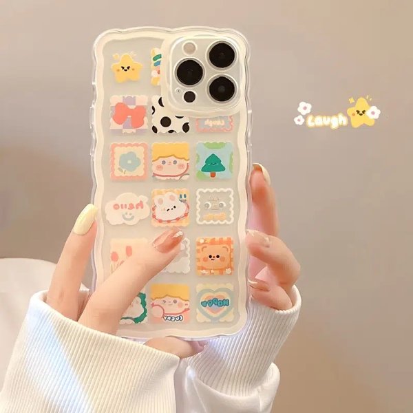 Temu Cute Cartoon Rabbit Bear Pattern Phone Case For,iphone14