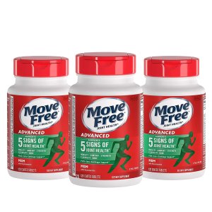 Move FreeGlucosamine & Chondroitin Plus MSM Advanced Joint Health Supplement Tablets, Move Free, Pack of 3 boxes (120 Count In A Box), Supports Mobility, Flexibility, Strength, Lubrication and Comfort*