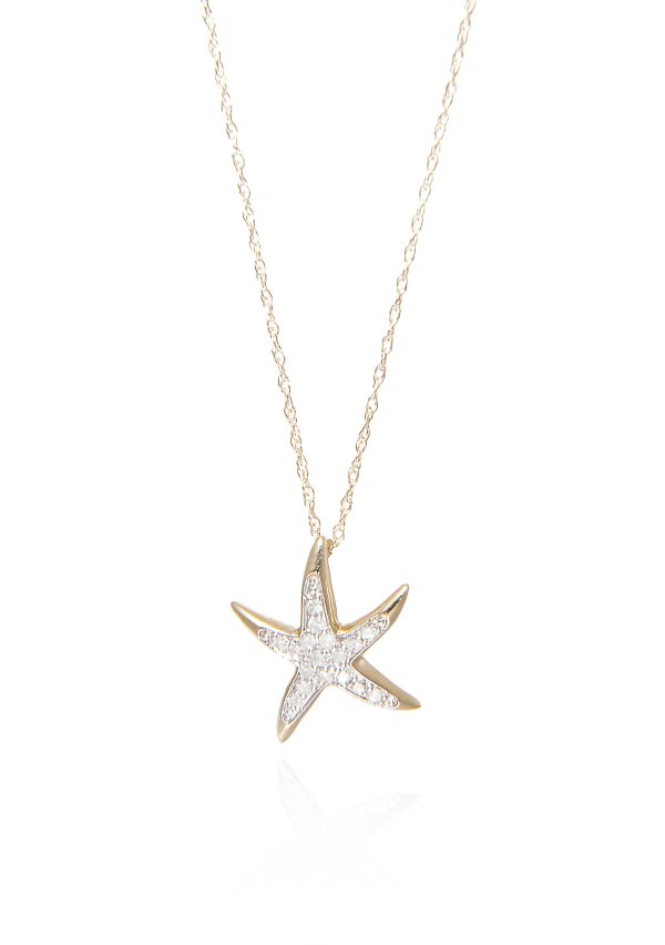 0.10 ct. t.w. Diamond Starfish Pendant in 10K Yellow Gold