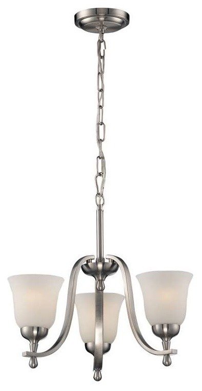3 light chandelier in Brushed Nickel
