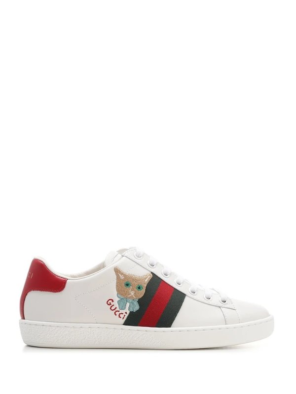 Ace Cat Embroidered Sneakers