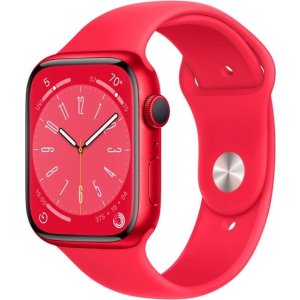AppleWatch Series 8 (GPS) 45mm Aluminum Case with (PRODUCT)RED Sport Band - M/L - (PRODUCT)RED