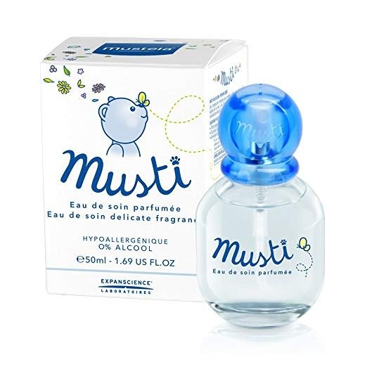 Musti Eau de Soin Spray, Baby Cologne and Perfume, Alcohol-Free Fragrance, Citrus and Floral, Single-Pack or Baby Gift Set