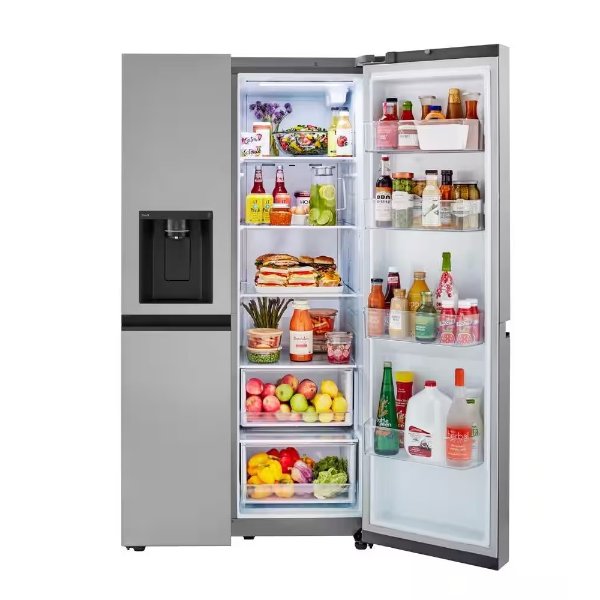 LG 27 cu. ft. Side by Side Smart Refrigerator w/ Craft Ice, External Ice and Water Dispenser in PrintProof Stainless Steel