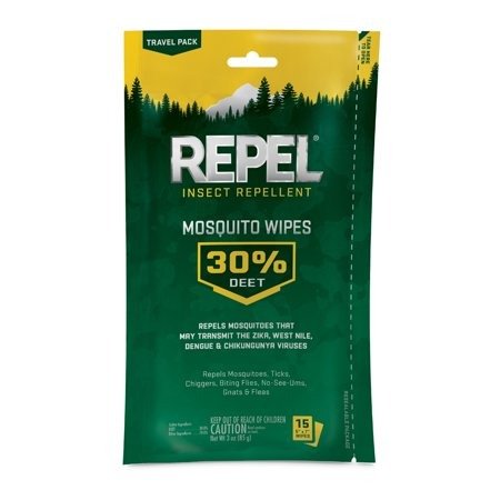 Insectlent Mosquito Wipes 30% DEET, 15-ct