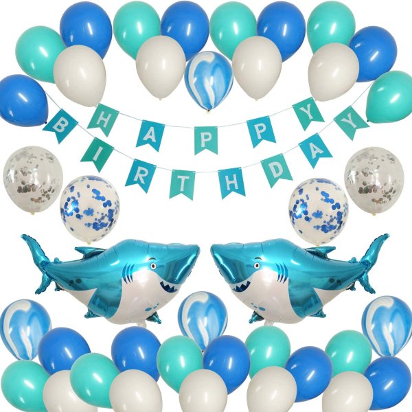 JAYKIDS Shark Balloons Ocean Theme Party Supplies