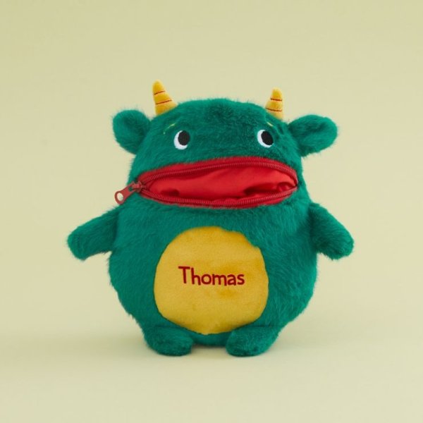 Personalized Green Worry Monster Stuffed Animal Welcome %1