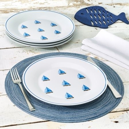 10.5" Dinner Plate, Pack of 4, Boats