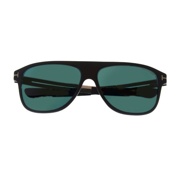 Todd Matte Black & Blue Square Sunglasses