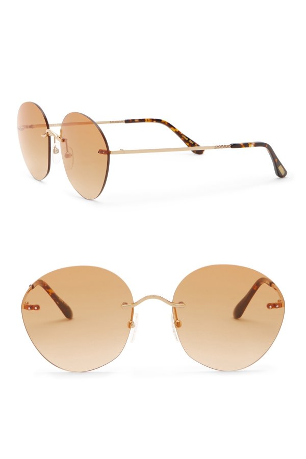 Clara 55mm Rimless Round Sunglasses