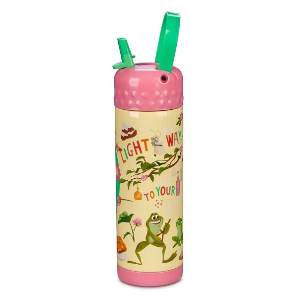 The Princess and the Frog Stainless Steel Water Bottle with Built-In Straw | shopDisney