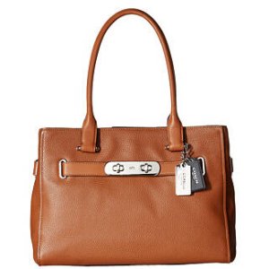 COACH Color Block Polished Pebble Leather New Swagger