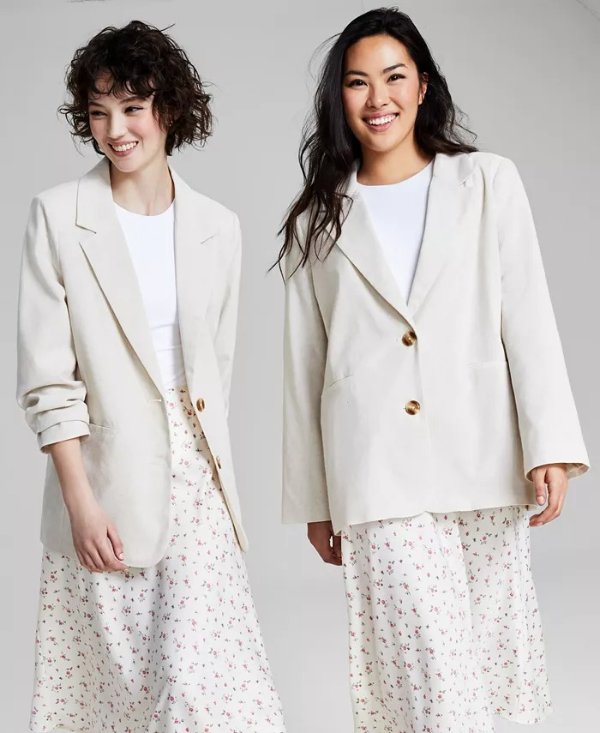 Women's Linen Blend Blazer, Created for Macy's