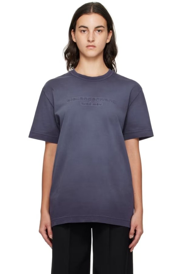 Purple Embossed T-Shirt