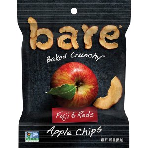 Bare Baked Crunchy Apple Chips, Fuji & Reds, Gluten Free, 0.53 Ounce Bag, 24 Count