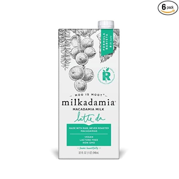 milkadamia Latte Da Barista 澳洲坚果牛奶 32oz 6盒