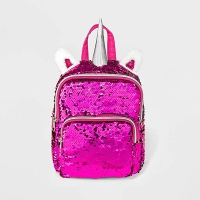 Girls' 8.9" Flip Sequin Unicorn Mini Backpack - Cat & Jack™ Pink