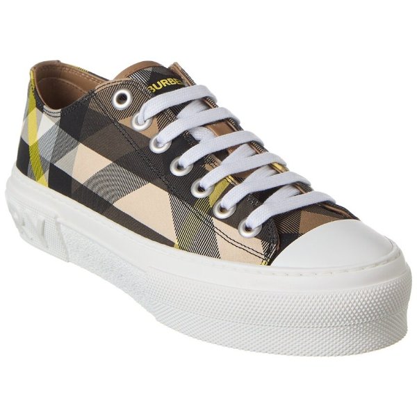 Exaggerated Check Canvas Platform Sneaker